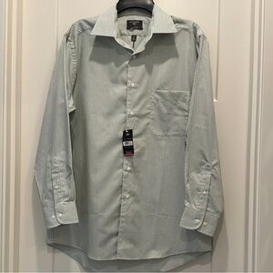 Dockers Men's Light Green Striped Dress Shirt